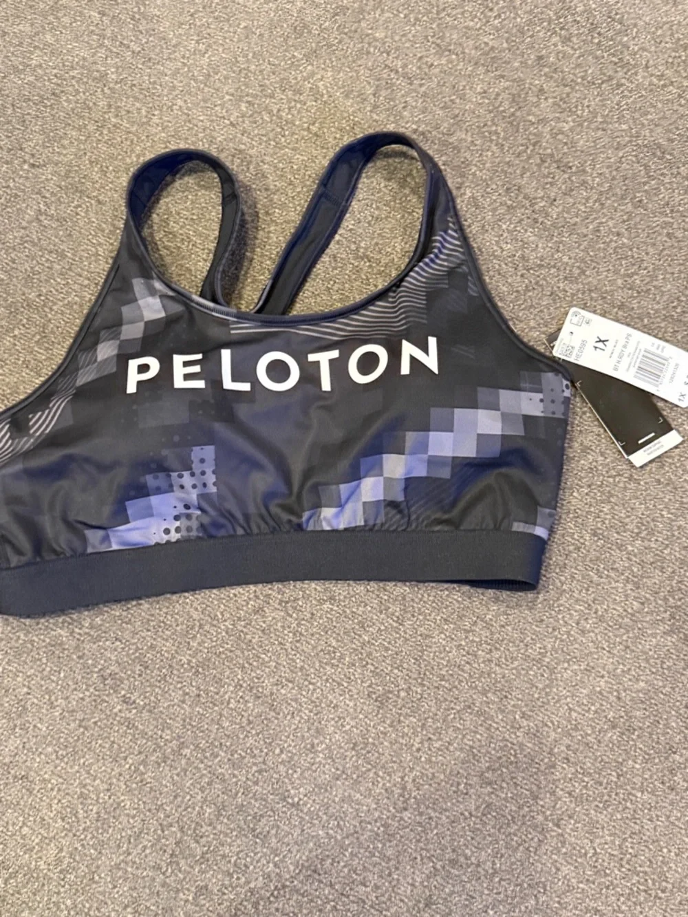 NWT Adidas x Peloton Sports Bra black and gray women’s size 1X
